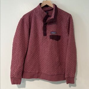 Patagonia Red Crewneck Sweater Quilted Design